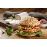 Hamburguesas con queso de cabra y cebolla caramelizada (2uds)