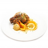Coquelet asado Label Rouge en escabeche de cítricos
