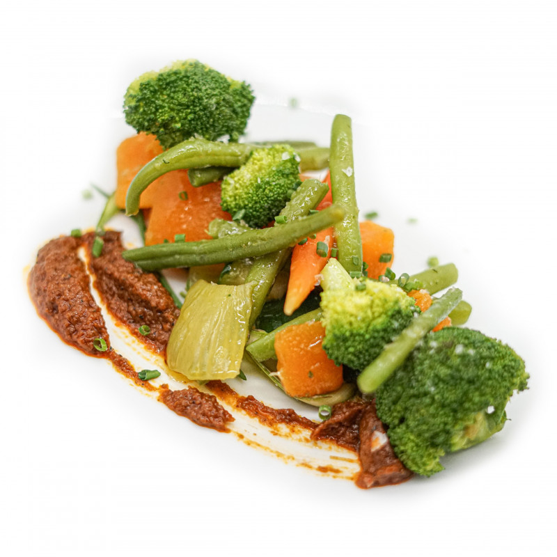 SALTEADO DE VERDURAS DE TEMPORADA CON SALSA ROMESCU 600 gramos