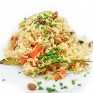 ARROZ SALTEADO CON PASAS Y VERDURITAS 600 gramos