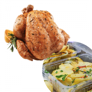 Comprar Pollo asado + Ración Patatas Panadera | SERTINA