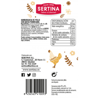 Comprar Hamburguesas de pollo queso parmesano l SERTINA