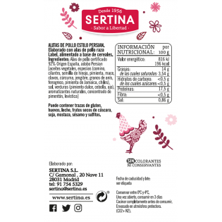 Comprar Alitas persian de pollo certificado Online | SERTINA