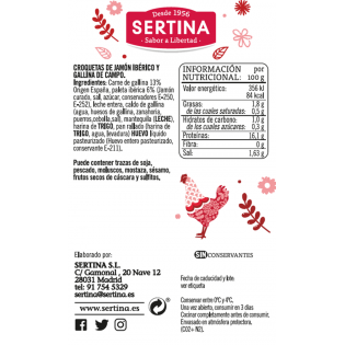 Comprar croquetas de gallina y jamón ibérico | SERTINA