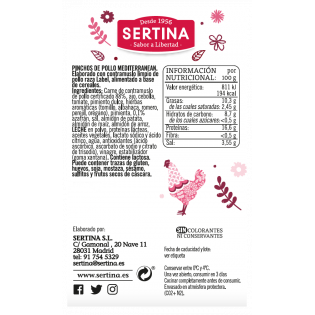 Comprar pinchos mediterránean pollo certificado | SERTINA