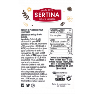 Comprar cachopos de pollo certif., jamón y queso l SERTINA