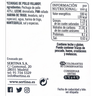 Comprar Pechugas Villaroy 400 g. Online l SERTINA