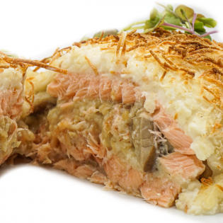 Lomo de salmón relleno de setas y gambas- 1Kg