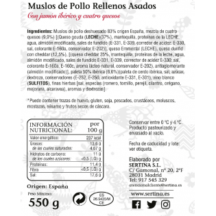 Comprar Muslos de pollo rellenos asados Online l SERTINA