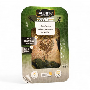 Salmón con Quinoa, Espinacas y Crema de Aguacate | Platos Fitness Saludables Valentina