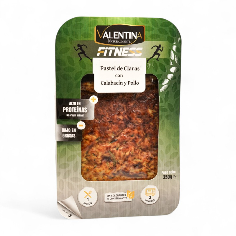 Pastel de Claras y Calabacín con Solomillo de Pollo | Platos Fitness Saludables Valentina