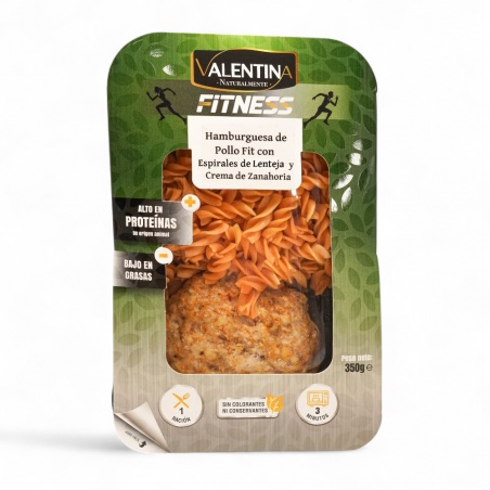 Hamburguesa de pollo fit con espirales de lenteja | Sertina