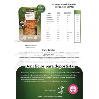 Hamburguesa de Pollo Fit con Espirales de Lenteja y Crema de Zanahoria | Valentina Fitness