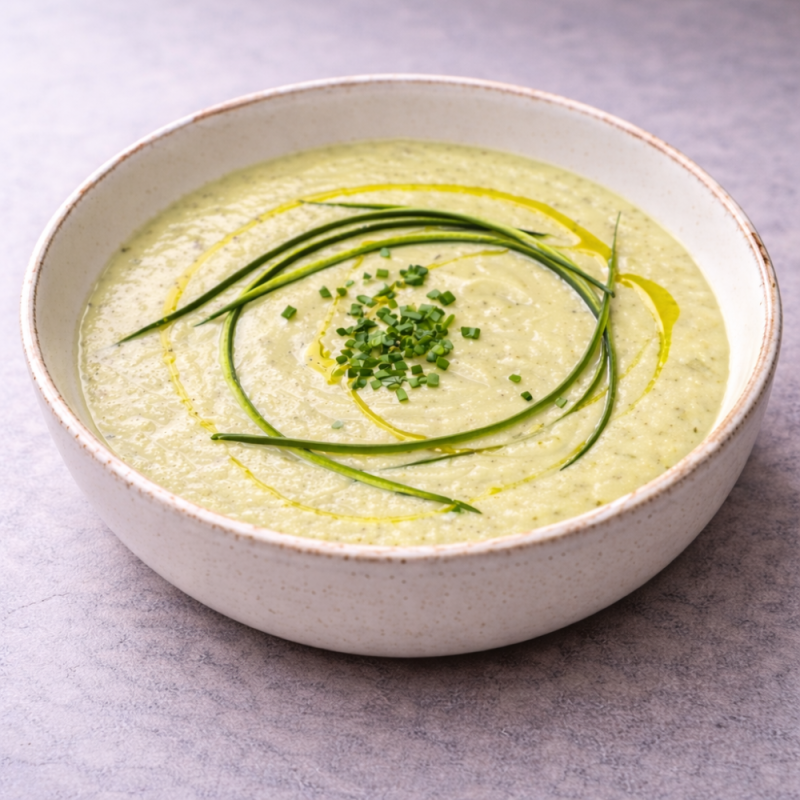 Crema de Calabacin y quesitos.