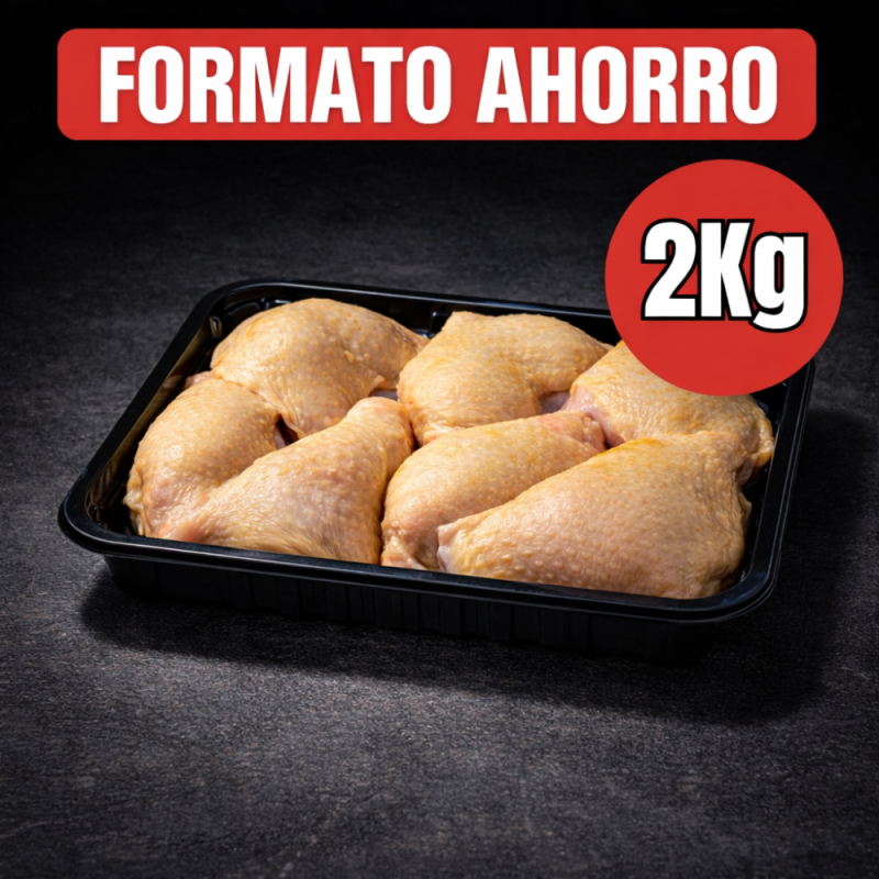 2 Kg-Cuartos de muslo de pollo certificado (Formato ahorro)