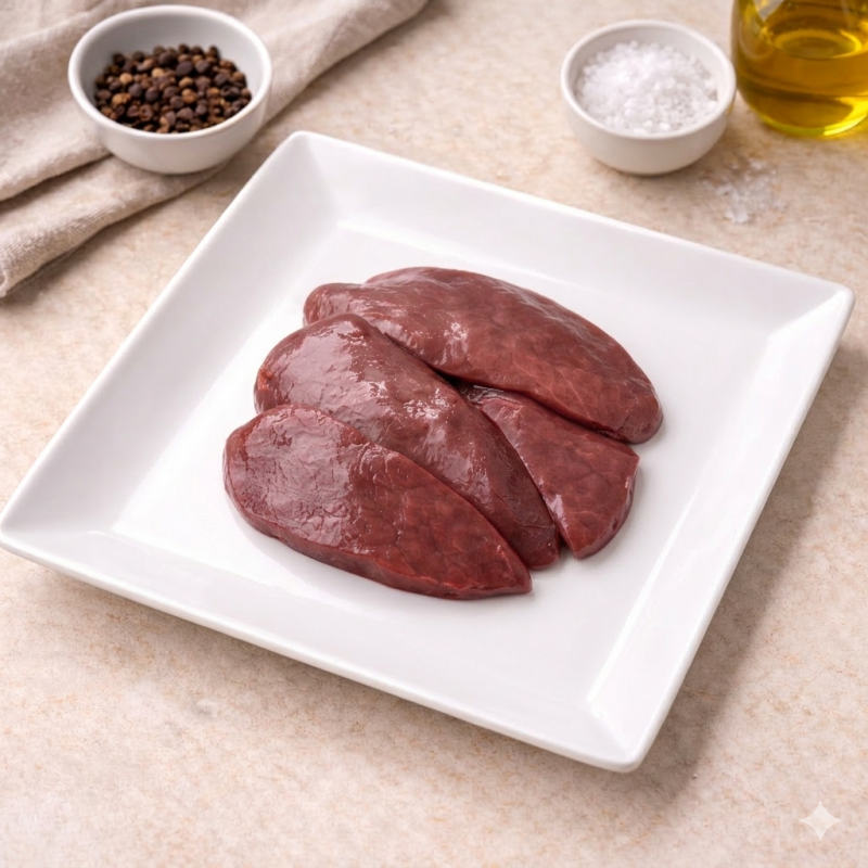 4 filetes de higado de cerdo - (400 gramos)