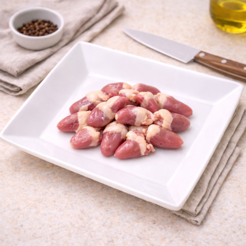 Corazones de pollo blanco- (500 gramos aprox)