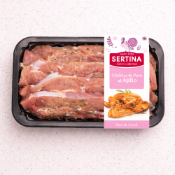 Chuletas de pavo al ajillo - (500 gramos)
