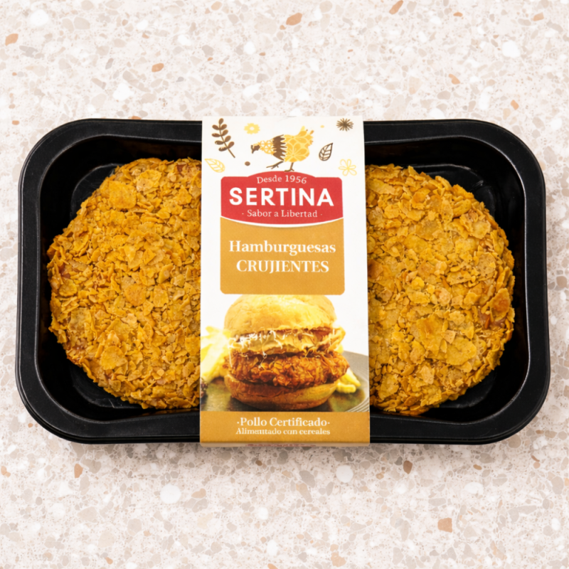 Hamburguesas de pollo crujientes- (2 uds)