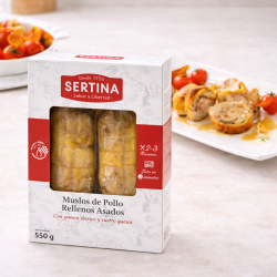 Muslos de pollo rellenos asados - (Jamón ibérico y cuatro quesos)