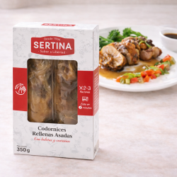 Codornices rellenas asadas (Setas y castañas)