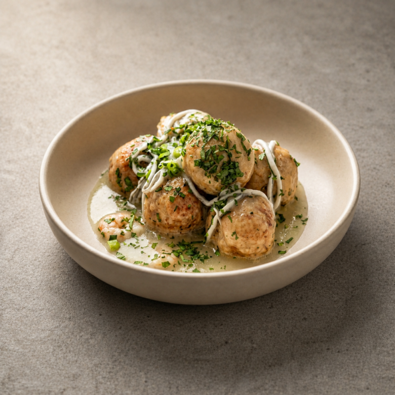 Albóndigas de merluza en salsa verde