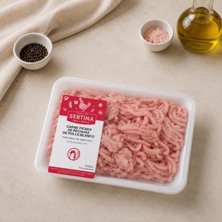Carne picada de pechuga de pollo blanco - (500 gramos)