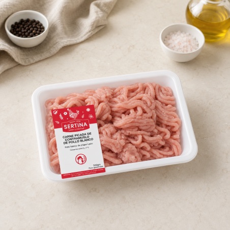 Carne picada de contramuslo de pollo blanco - (500 gramos)