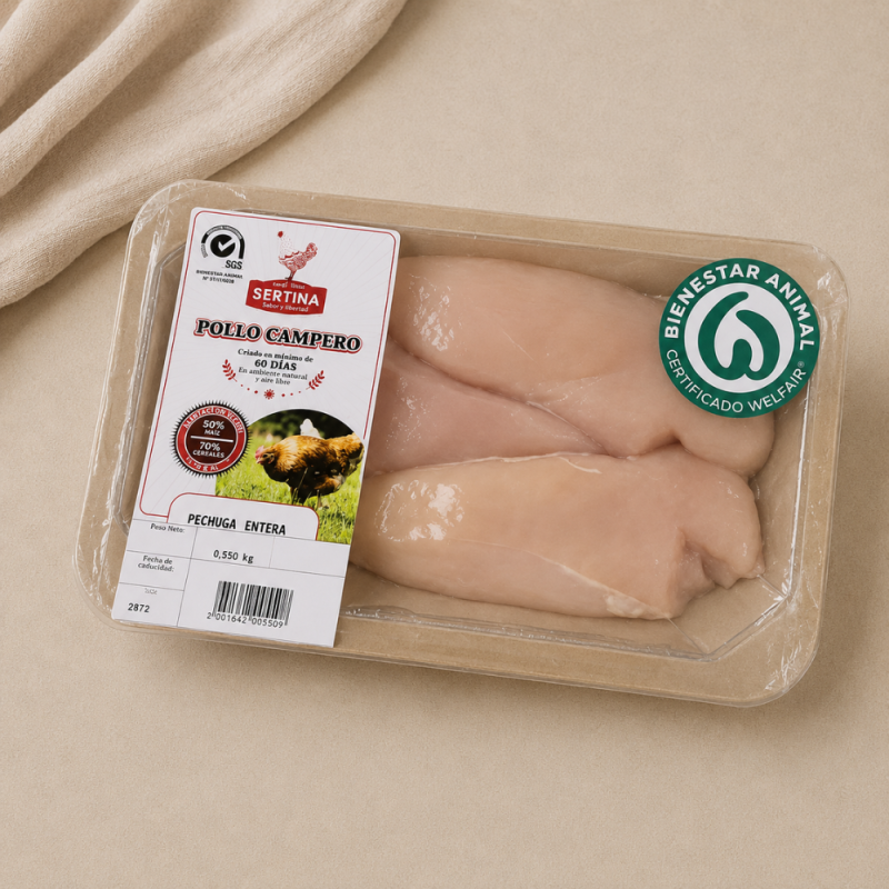 Pechuga entera de pollo campero 550g online | Sertina