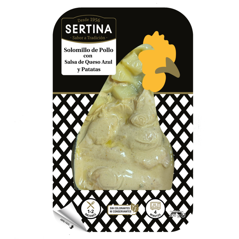 Solomillo de Pollo con Salsa de Queso Azul y Patatas | SERTINA