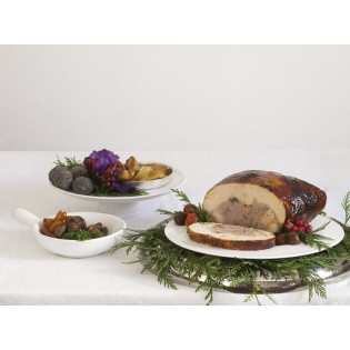 Capón de Villalba. Deshuesado y relleno con boletus, foie y frutos secos (pieza)