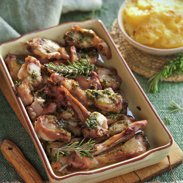 Receta con chuletillas de conejo