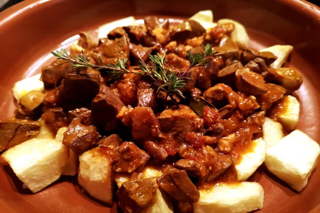 Receta con asaduras de cordero